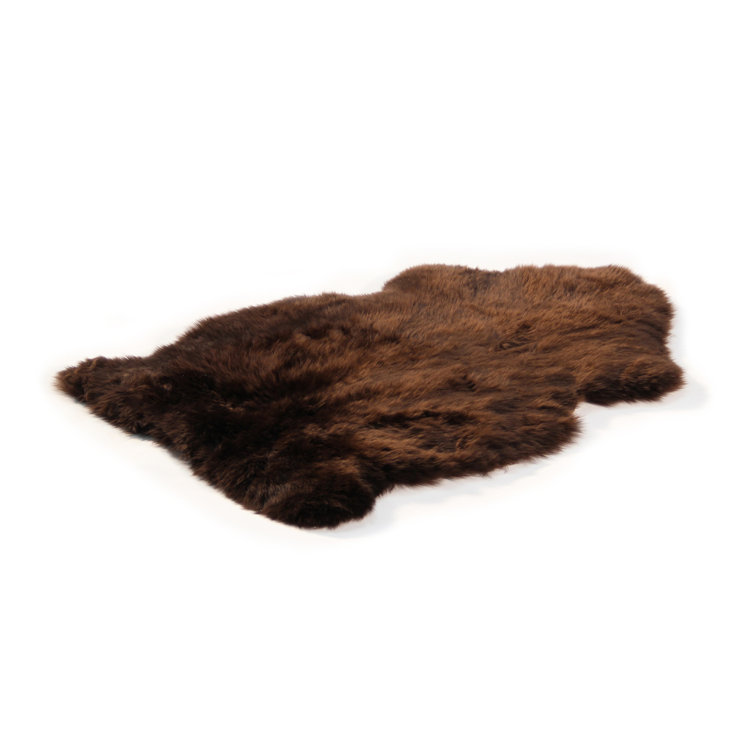 Bowron Sheepskin Long Wool Gold Star Brown Area Rug Wayfair.co.uk